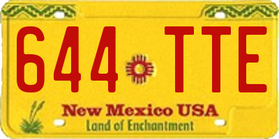 NM license plate 644TTE