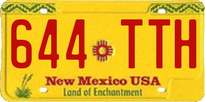 NM license plate 644TTH