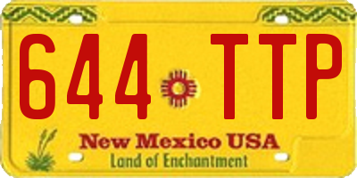 NM license plate 644TTP