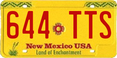 NM license plate 644TTS