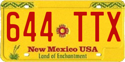 NM license plate 644TTX