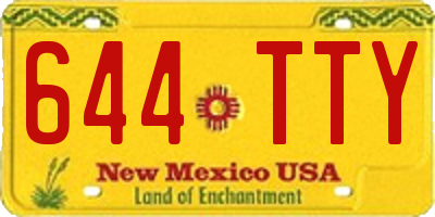 NM license plate 644TTY