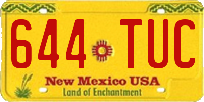 NM license plate 644TUC