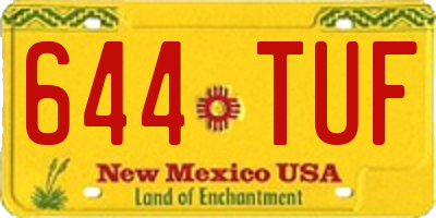 NM license plate 644TUF
