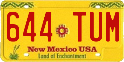 NM license plate 644TUM