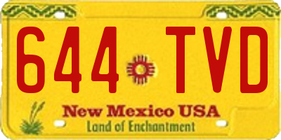 NM license plate 644TVD