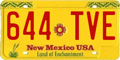 NM license plate 644TVE