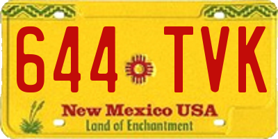 NM license plate 644TVK