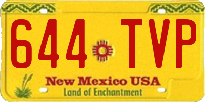 NM license plate 644TVP