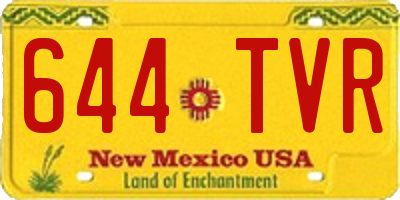 NM license plate 644TVR