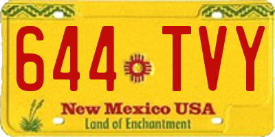 NM license plate 644TVY