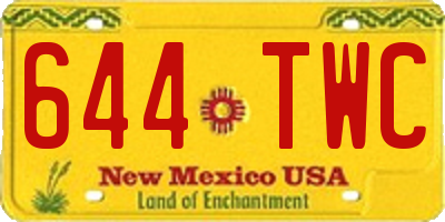 NM license plate 644TWC