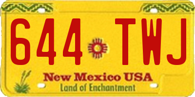 NM license plate 644TWJ