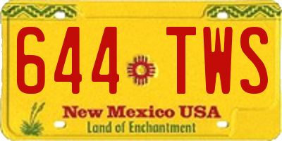 NM license plate 644TWS