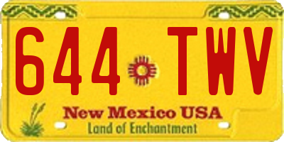 NM license plate 644TWV