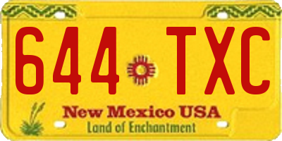 NM license plate 644TXC