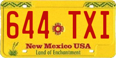 NM license plate 644TXI