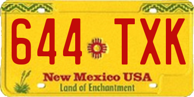 NM license plate 644TXK