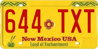 NM license plate 644TXT