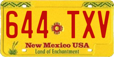 NM license plate 644TXV
