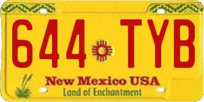 NM license plate 644TYB