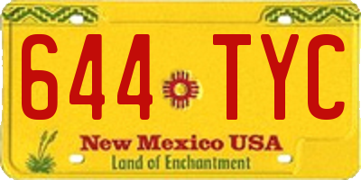 NM license plate 644TYC