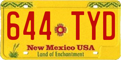 NM license plate 644TYD