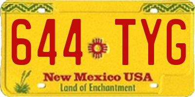 NM license plate 644TYG