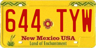 NM license plate 644TYW