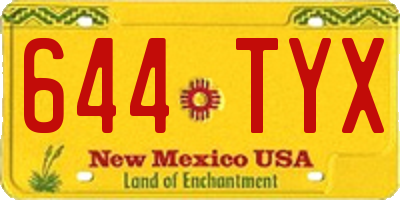 NM license plate 644TYX