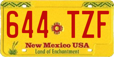 NM license plate 644TZF