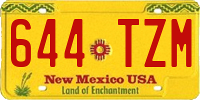 NM license plate 644TZM