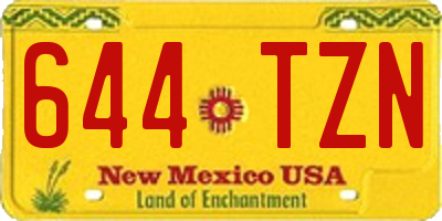 NM license plate 644TZN