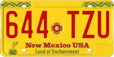 NM license plate 644TZU