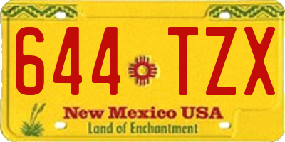 NM license plate 644TZX