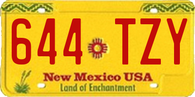 NM license plate 644TZY