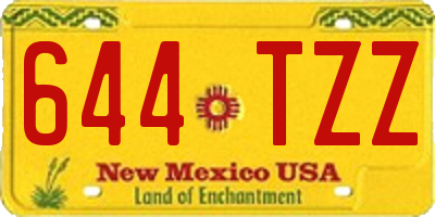 NM license plate 644TZZ