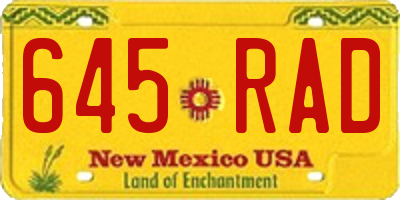 NM license plate 645RAD