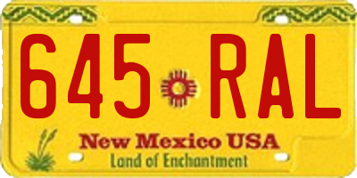 NM license plate 645RAL