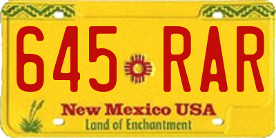 NM license plate 645RAR