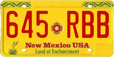NM license plate 645RBB