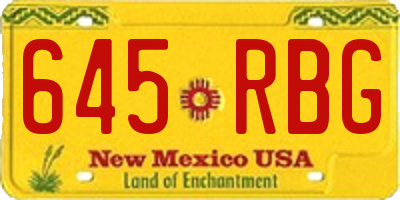 NM license plate 645RBG