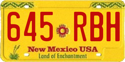 NM license plate 645RBH
