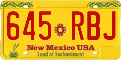 NM license plate 645RBJ