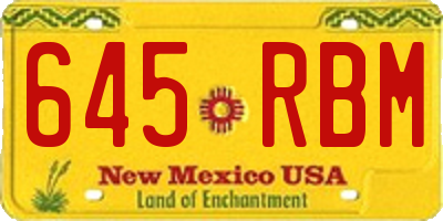 NM license plate 645RBM
