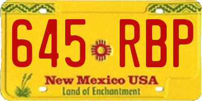 NM license plate 645RBP