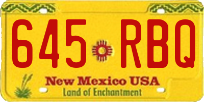 NM license plate 645RBQ