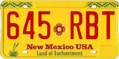 NM license plate 645RBT