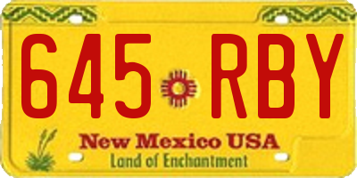 NM license plate 645RBY