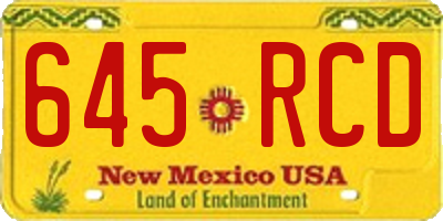 NM license plate 645RCD